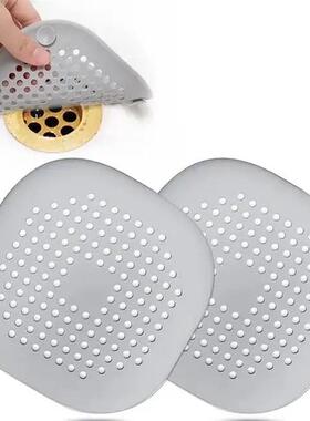 Durable Silicone Square Shower Drain Cover Prevents Sink Clo
