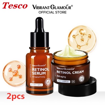 2 PCS Retinol Face Cream+Eye Serum Anti-Aging Skin Care suit