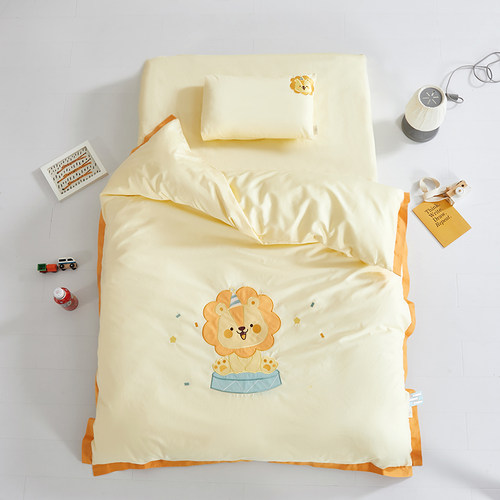 A类60支长绒棉贡缎幼儿园三件套纯棉被罩120*150全棉床单人床品