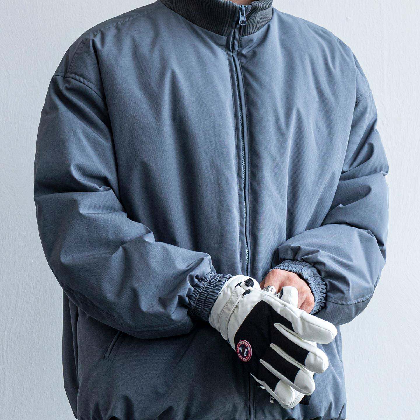 【法国轻奢品牌】冬季新款香蕉袖罗纹立领羽绒服男短款白鸭绒外套