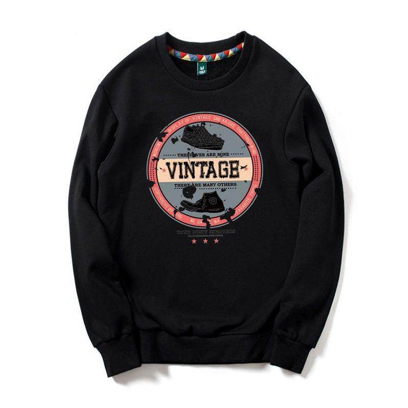 香港it代购 春秋男圆领卫衣宽松大码学生运动休闲加绒长袖外套男