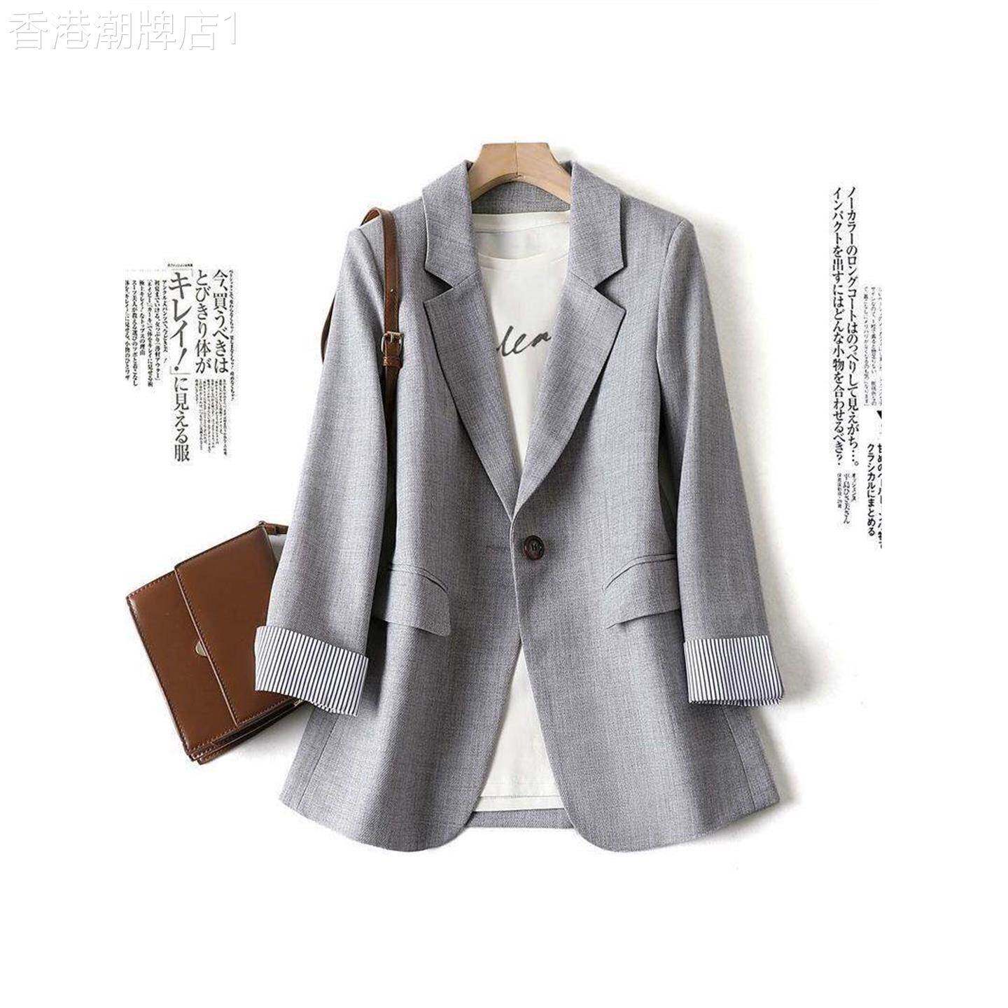 egmg一粒扣西装外套女春秋季2026新款韩版修身显瘦大码时尚小西服