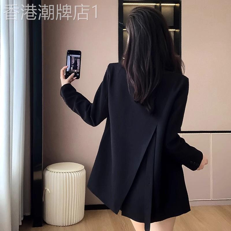 黑色西装外套女士2025春秋新款洋气百搭上衣设计感小众休闲小西服