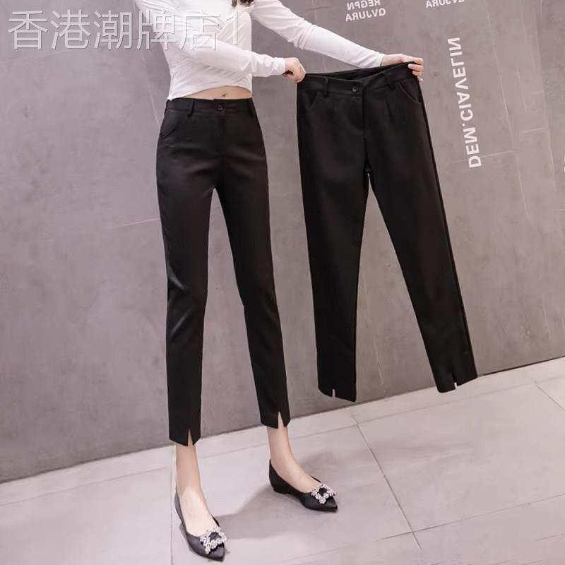 黑色西装裤女夏季薄款2026新款高腰显瘦小个子九分休闲小脚烟管裤
