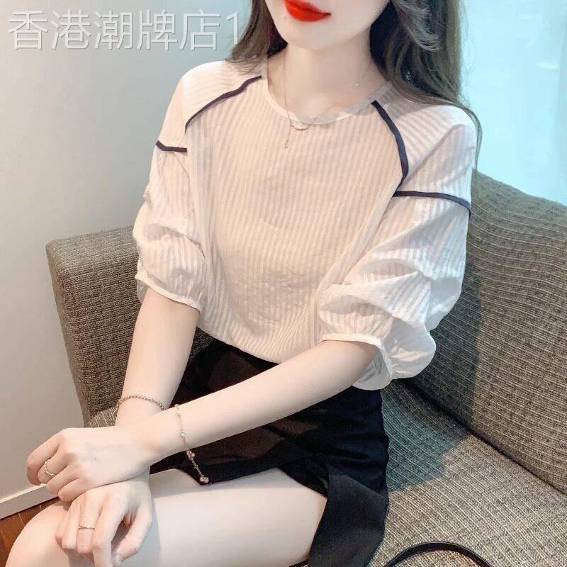 休闲短袖t恤女士2026年夏季新款设计感小众上衣小个子时尚雪纺衫