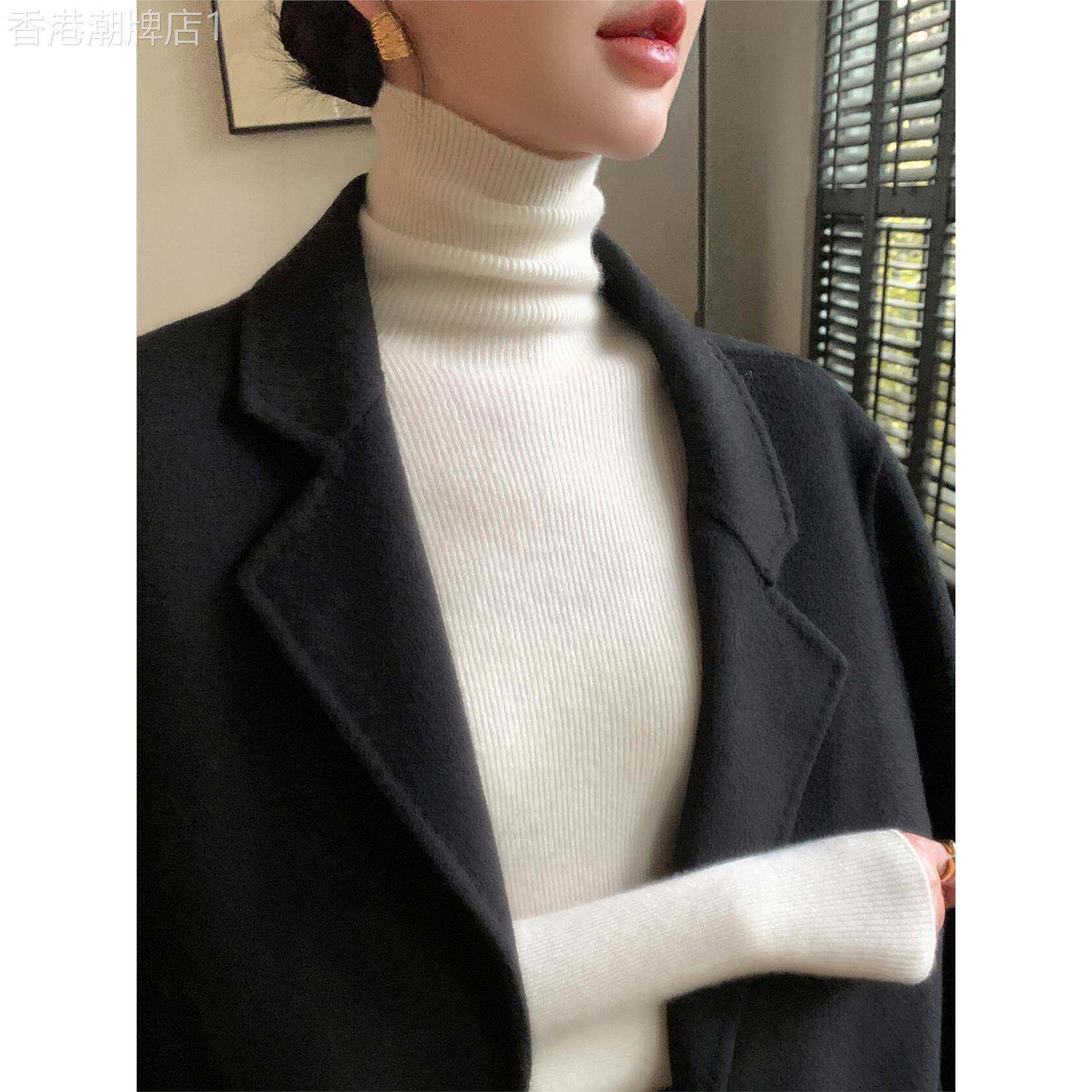 ZCKW无束缚堆堆领针织打底衫女修身无缝成型高领毛衣秋冬紧身内搭