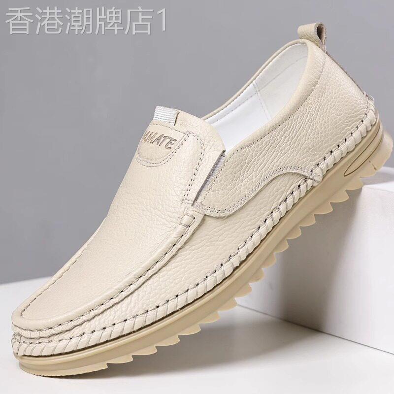 【高品质】手工男鞋商务缝制一脚蹬豆豆鞋软底舒适中老年驾车皮鞋