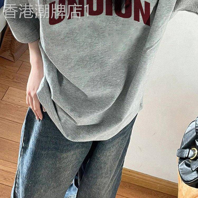 韩国灰色短袖t恤女2026新款欧货爆款夏季高级小众不撞款百搭上衣