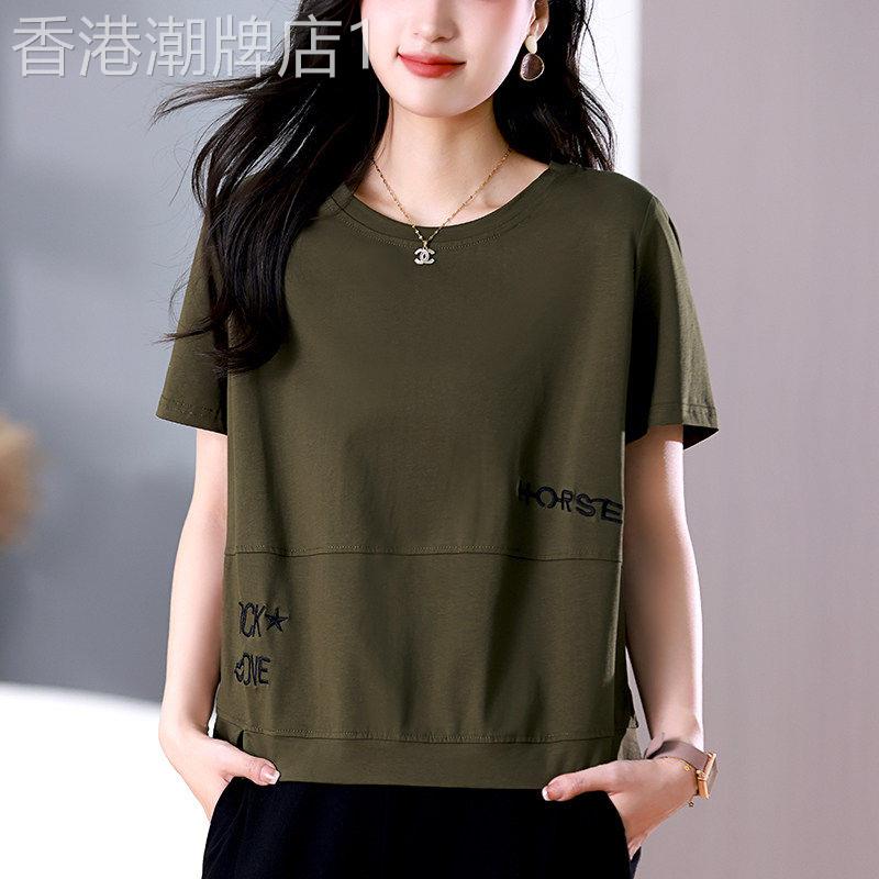 短袖t恤女2026新款夏季短款大码宽松显瘦妈妈遮肚子高端洋气上衣