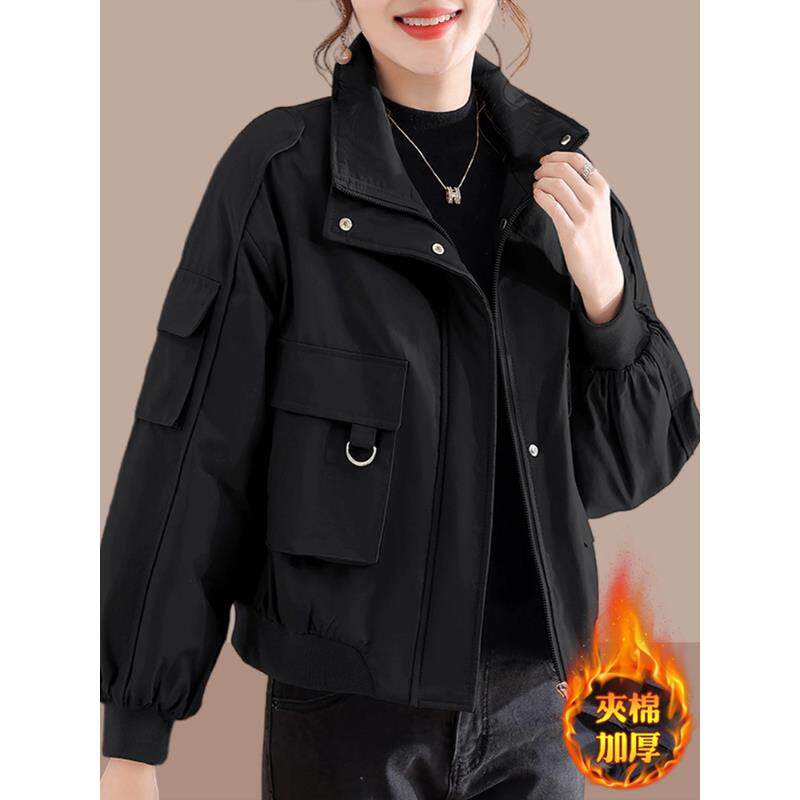 冲锋衣外套女士2025秋冬新款时尚宽松休闲小个子加绒加厚夹克上衣