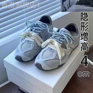 英国真皮蓝色德训鞋女春季2026新款网面透气网鞋休闲运动阿甘板鞋
