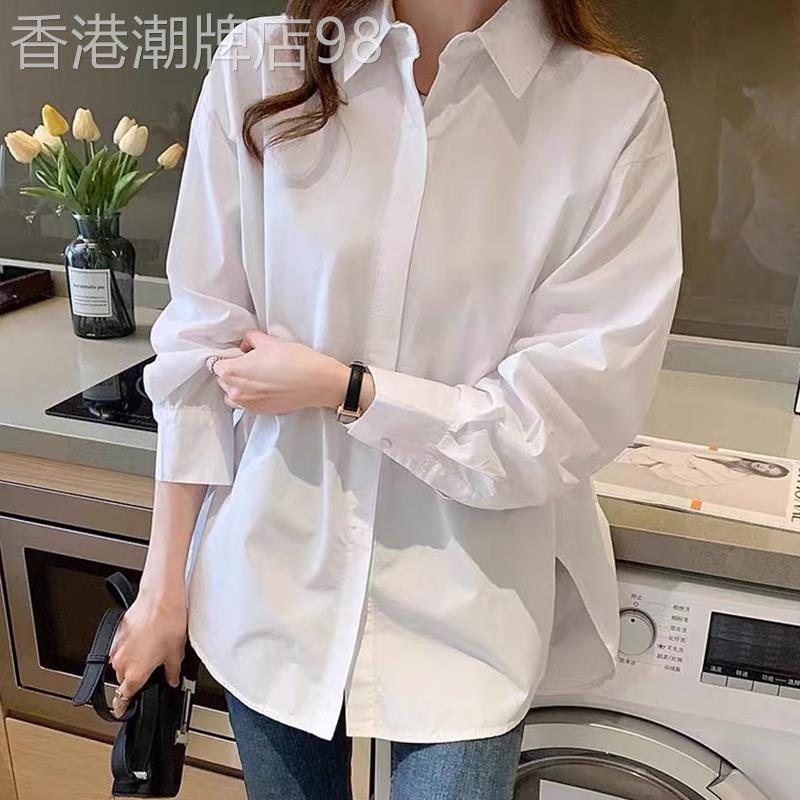 欧洲站高级感白色衬衫女2025新款春秋冬季设计感大码纯棉长袖上衣