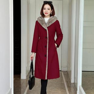 貂绒大衣女冬季新款连帽内胆可拆卸派克服高端时尚皮草中长款外套