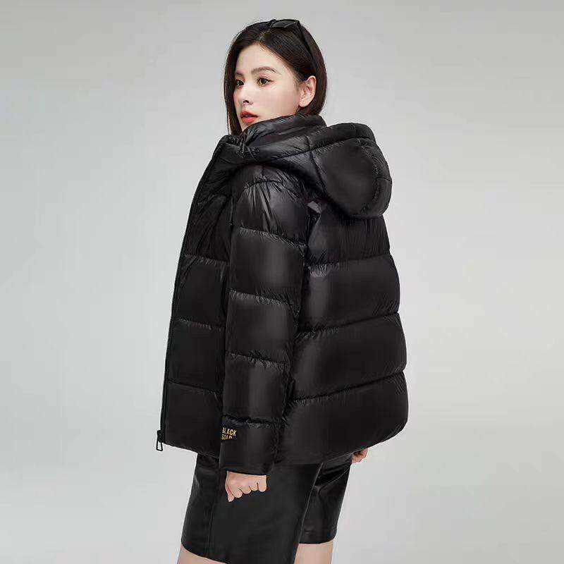 鹅绒服黑金原版羽绒服短款加厚男女同款原版极寒东北超厚90白鹅绒