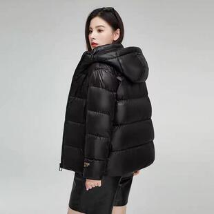 鹅绒服黑金原版羽绒服短款加厚男女同款原版极寒东北超厚90白鹅绒