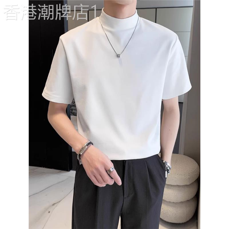 欧美设计师⭐Chrisma Katch~夏季白色轻熟风男短袖T恤西装内搭
