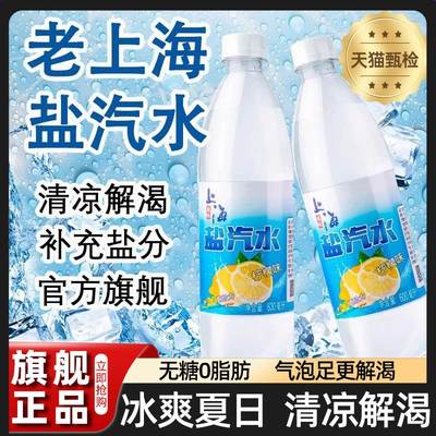 老上海盐汽水官方旗舰店延中牌柠檬味碳酸饮料整箱600ml*24瓶