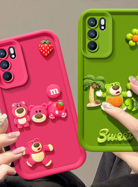 oppo reno6手机壳卡通立体peqmoo软硅胶opreno6pro保护套5g镜头全包防摔pepm00个性创意opopreno6por可爱女款