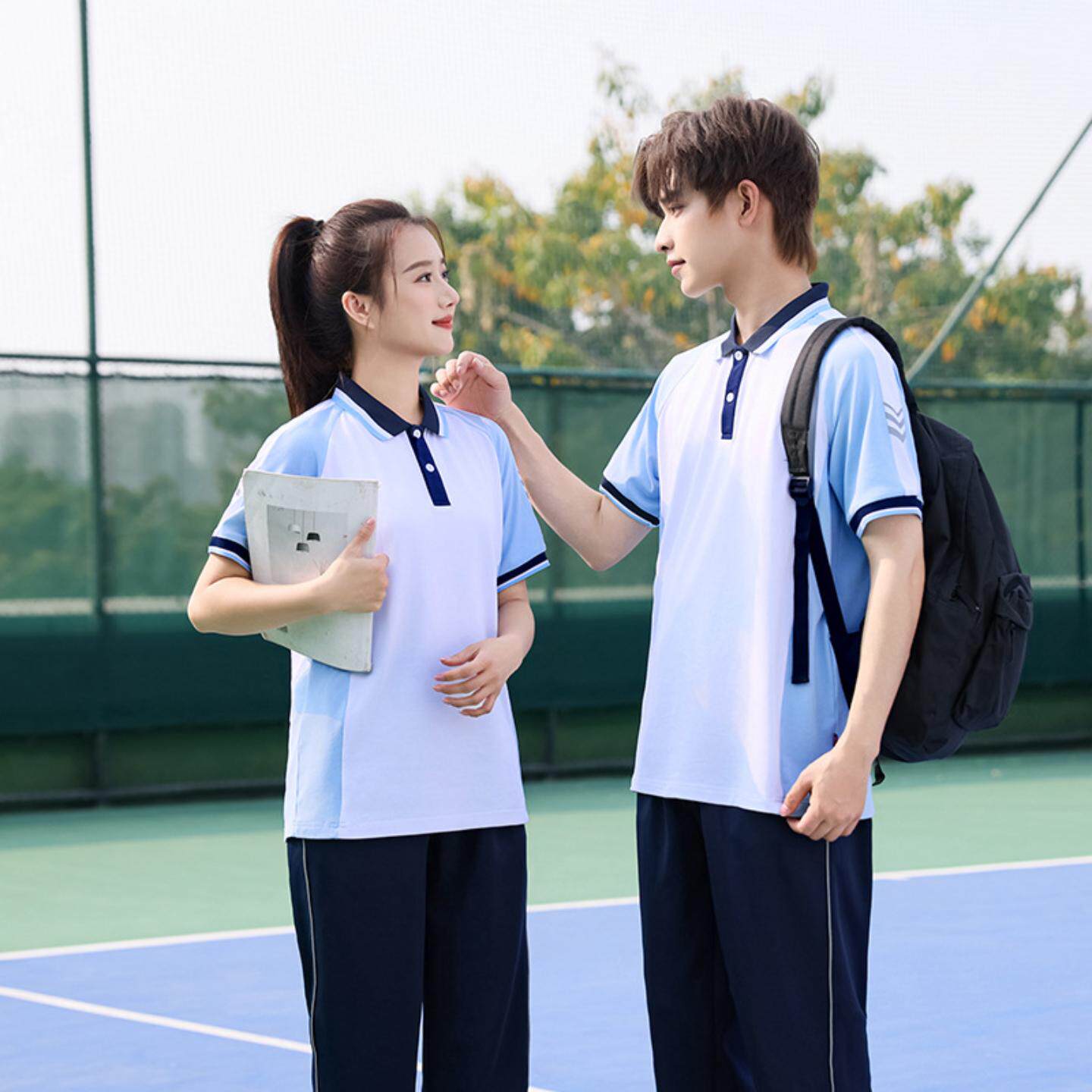 学生校服套装夏季快干运动风短袖