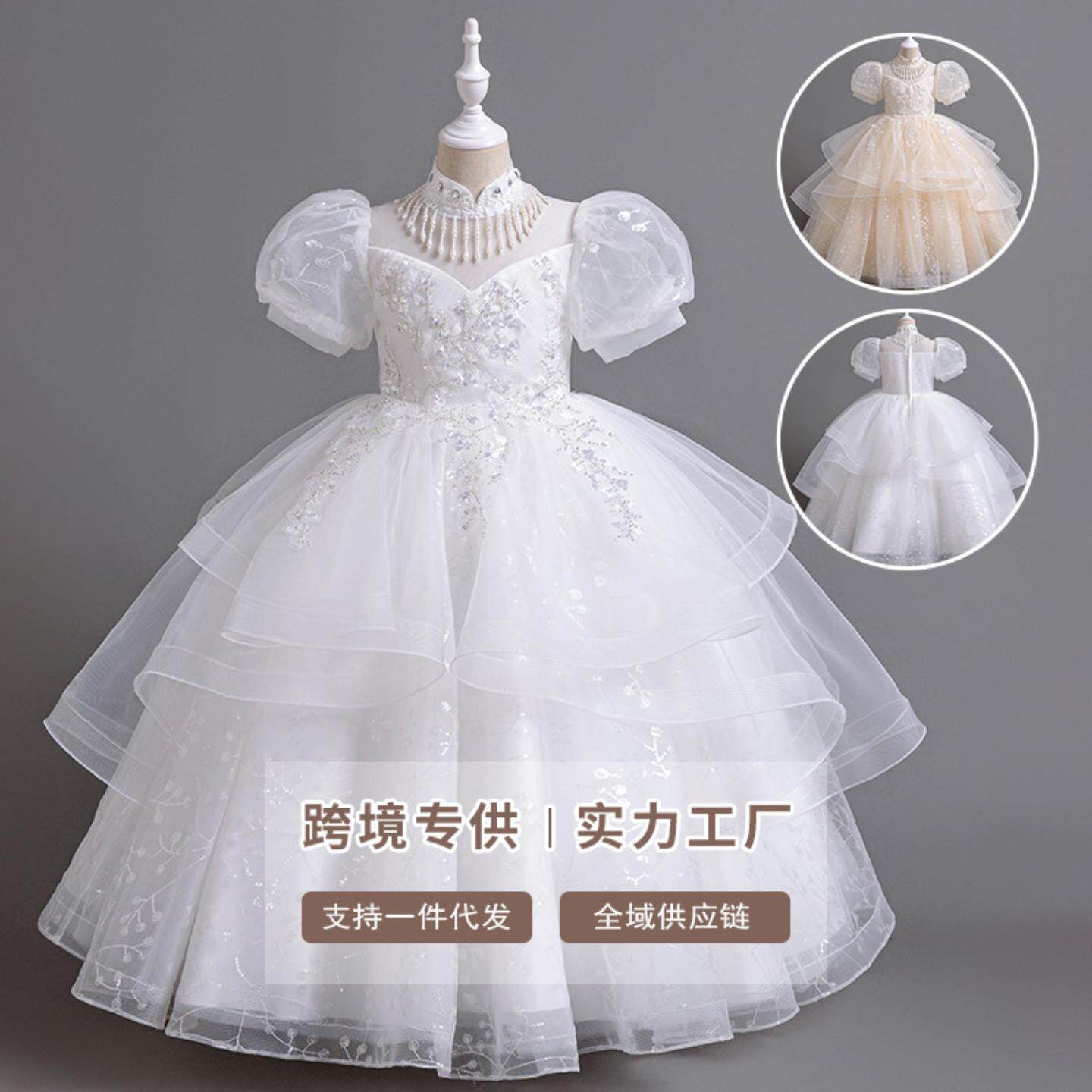 女童钢琴演奏演出服花童婚纱