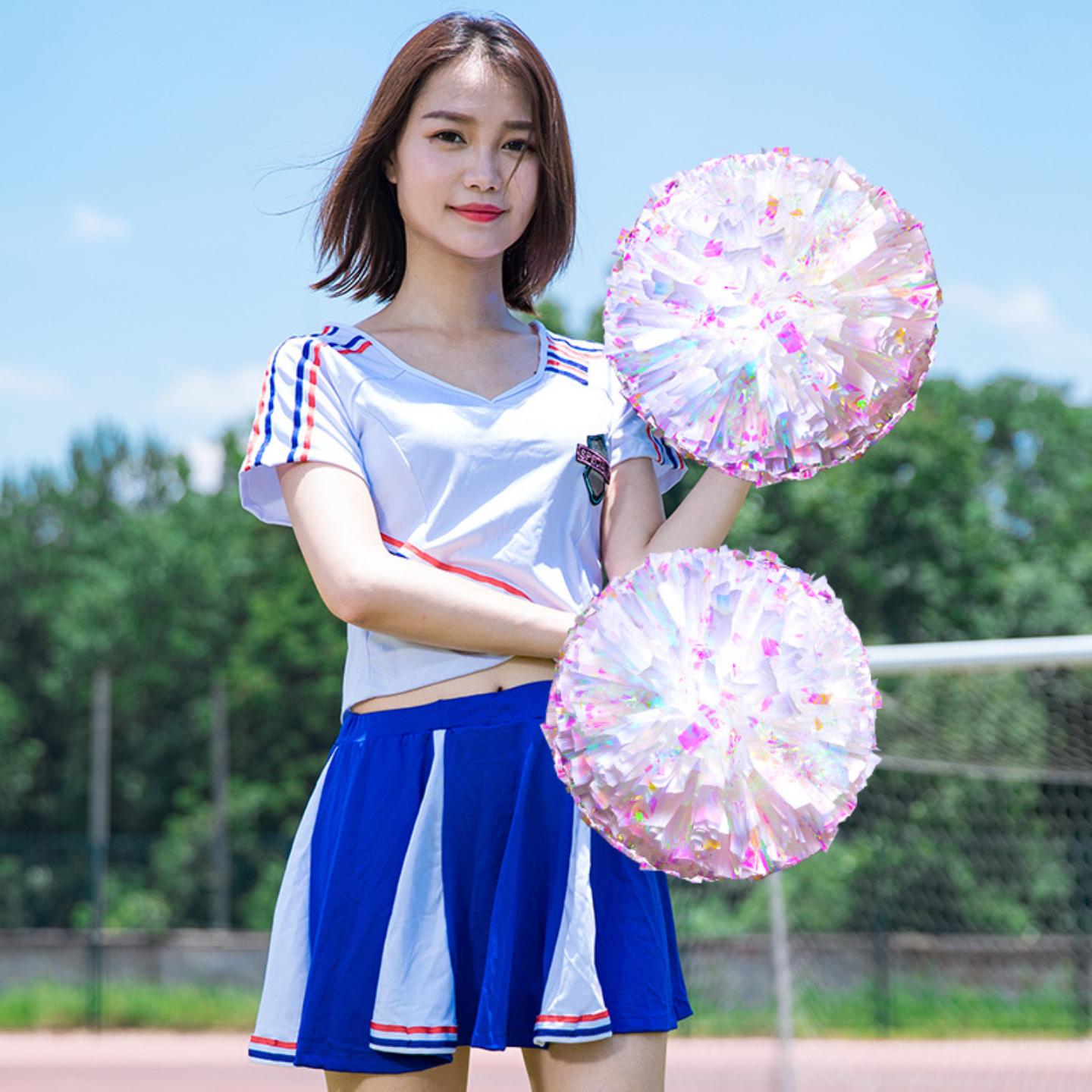 彩虹花球啦啦操拉拉队啦啦花学校