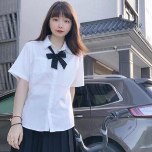 白衬衫清水一中衬衫女短袖学生jk制服学院风校服大码长袖白色衬衣