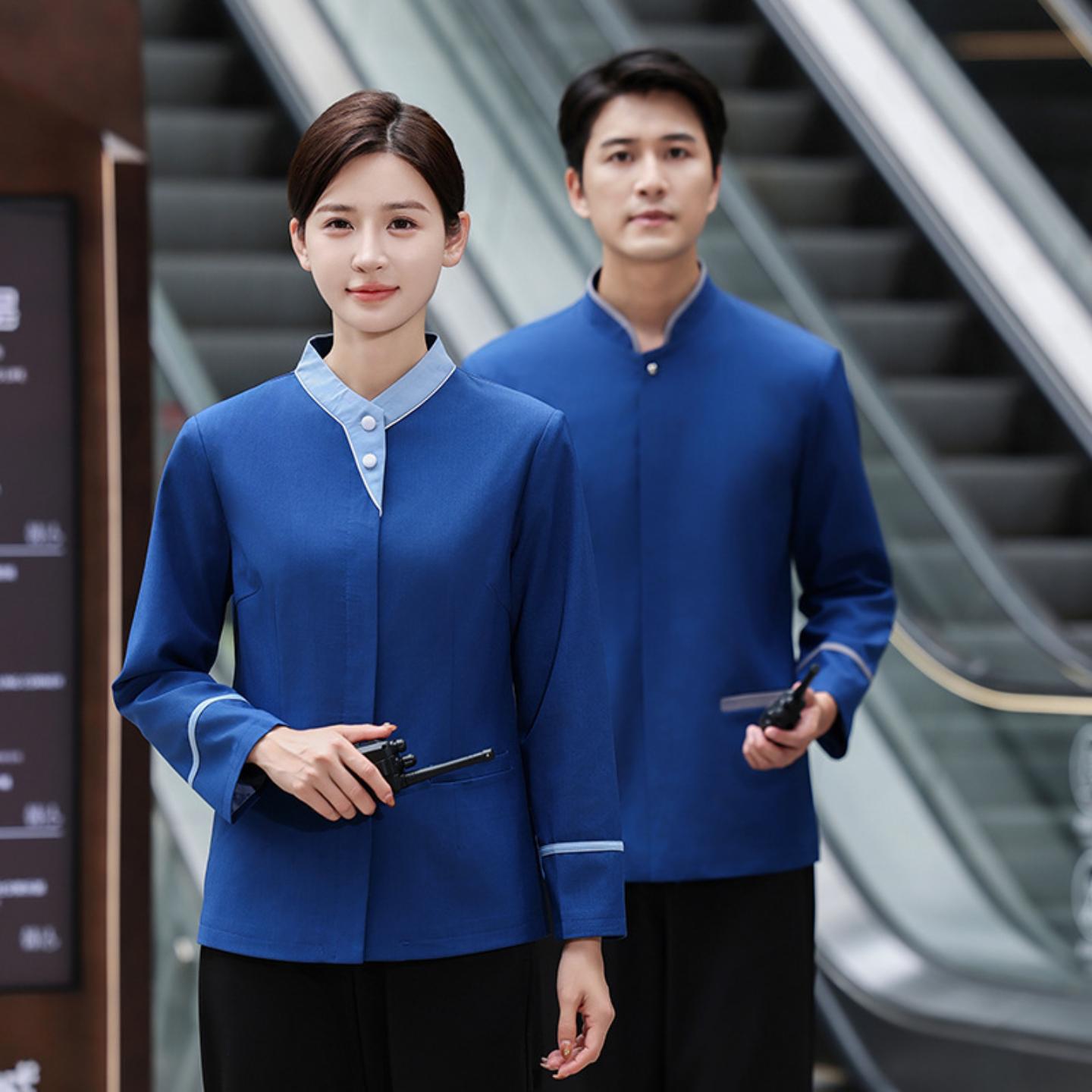 物业保洁工作服长袖套装秋冬款