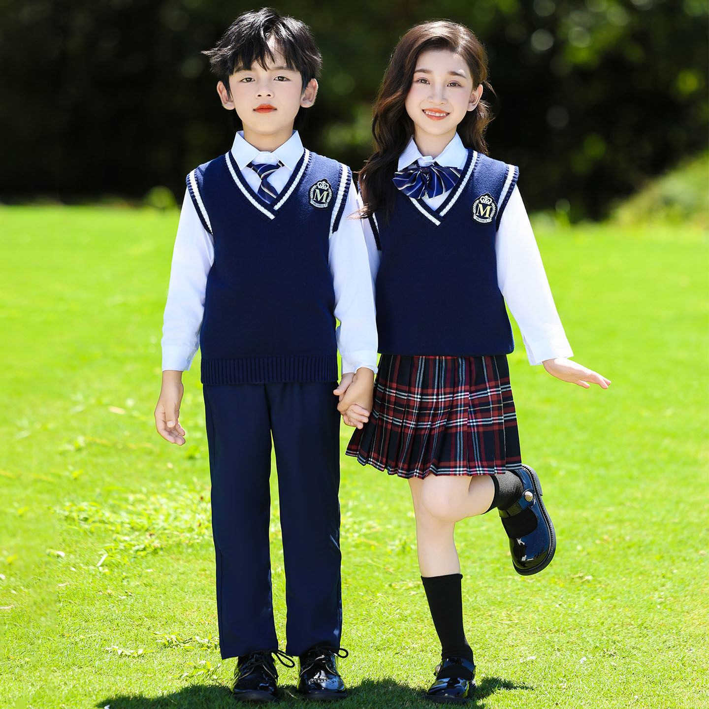 春秋季中小学生校服套装英伦风