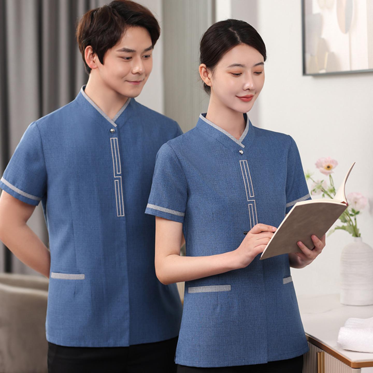 酒店保洁阿姨工作服短袖女宾馆