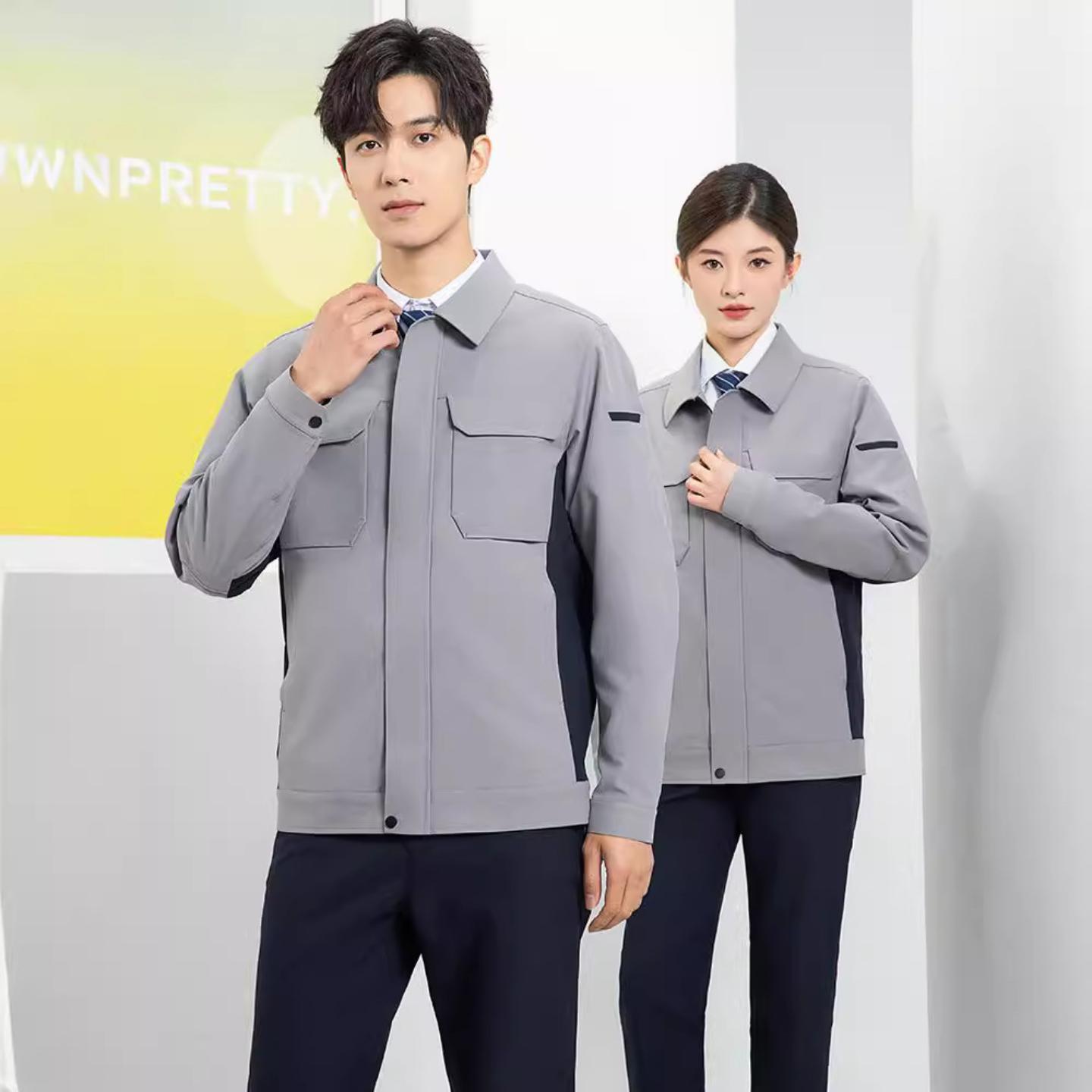高档秋冬防静电工作服印绣logo