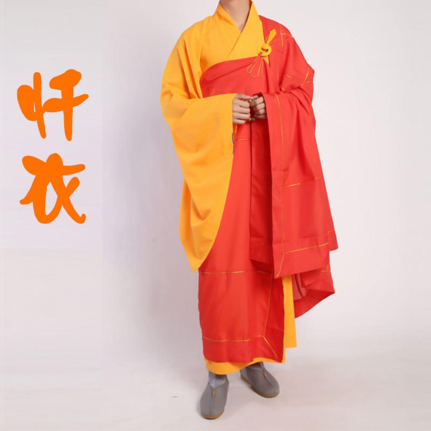 袈裟僧衣金边法衣七忏衣红色和尚