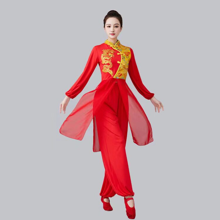 广场舞服装新款龙纹女古