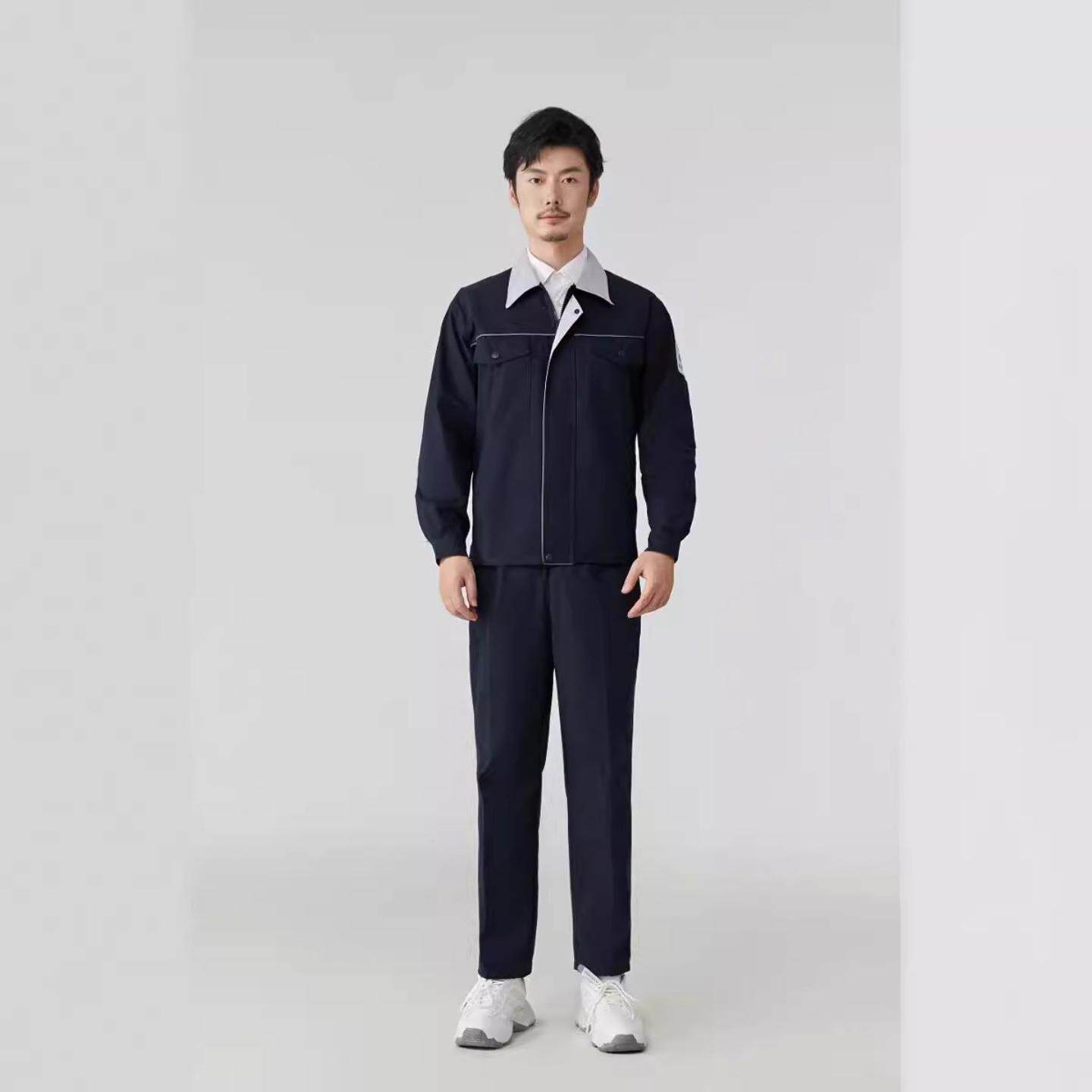 纯棉耐脏耐磨透气工厂车间机修工作服男装劳保服套装可印字工装