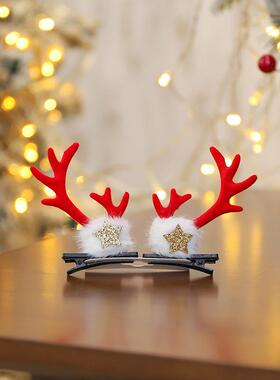 Cute Christmas Hat Hair Clips Headwear Adult Children 1 Pair