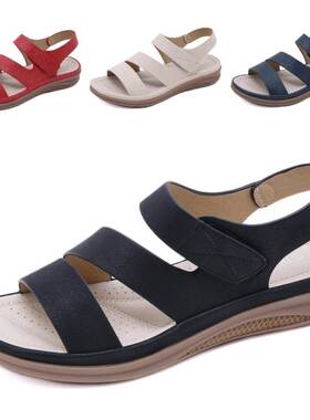 big size summer shoes women flat sandals 41 42 防滑大码凉鞋