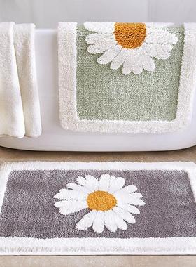 Bathroom Door Entrance Mat Daisy Bath Rug Bathroom Non-Slip