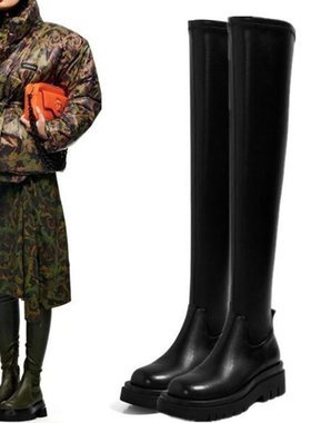 2021 women Knee-high boots flat boots plus size 43女平跟长靴