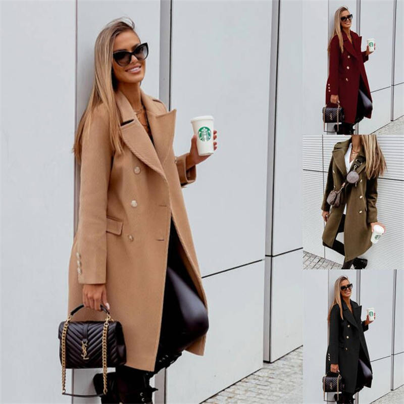 Winter Fashion women jacket ladies Cloth coat 中长款毛呢外套