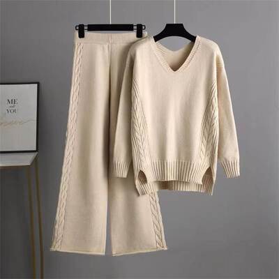 Fashion women two piece Comforta Knit suit不 规则时尚针织套