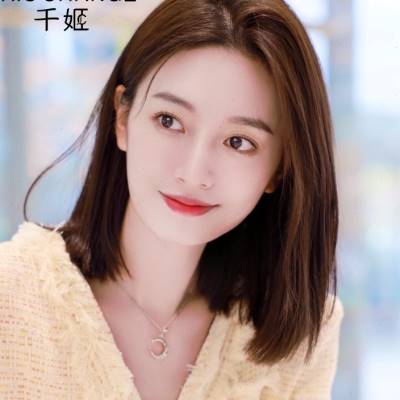假发短发女偏分锁骨真发头套全真自然减龄圆脸发型全真人发波波头