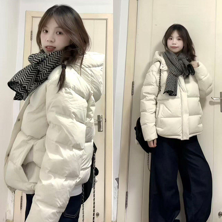 冬季加厚棉服夹棉连帽外套女宽松2025新款小个子棉袄短款休闲棉衣