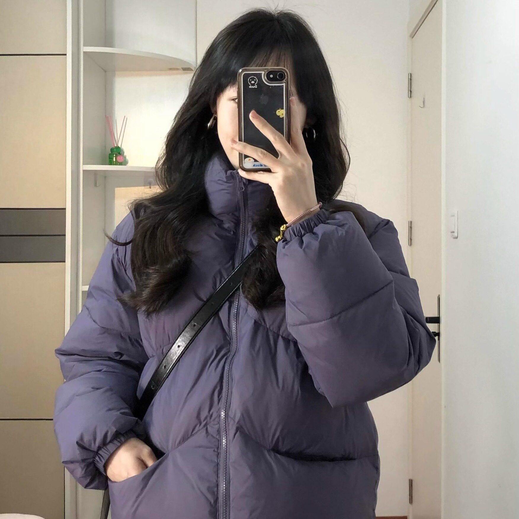 韩系短款立领加厚棉服女款冬季宽松复古小个子加绒保暖面包服外套