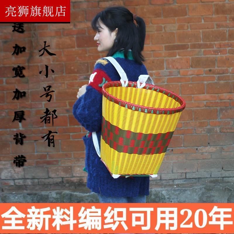农村背篓竹编轻便云贵川农用背篼大人买菜背箩筐收玉米背篮大号