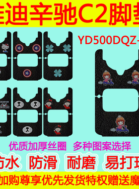 雅迪辛驰C2电动三轮车脚垫YD500DQZ-11C防水防滑丝圈脚踏垫透明