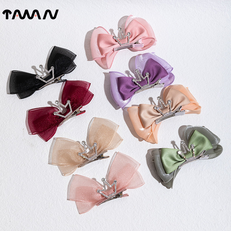 小女孩皇冠蝴蝶结顶夹公主刘海夹