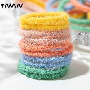 婴儿宝宝小清新橡皮筋高弹力毛绒发圈女童头绳不伤发扎头胶圈头饰