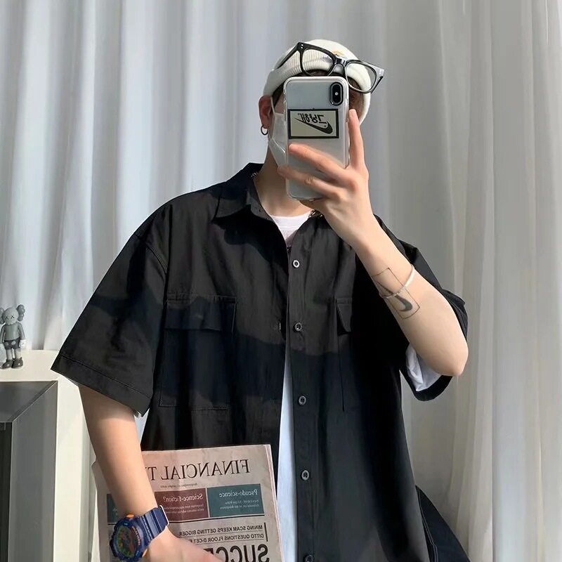 menclothes夏季纯色潮牌