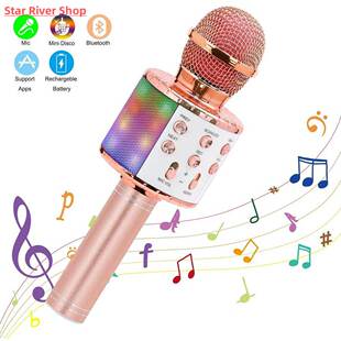 Wireless Karaoke Microphone Bluetooth Handheld Portable Spea