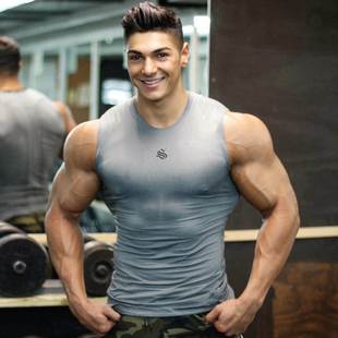 Fitness vest men's sports tight sleeveless t-shirt waist
