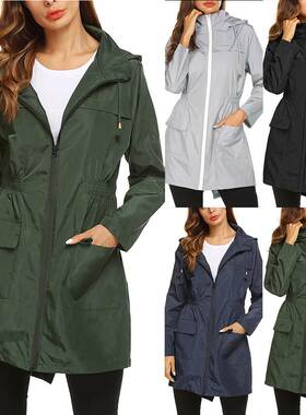 Women’s Solid Rain Jacket Raincoat Thickened Waterproof Pro